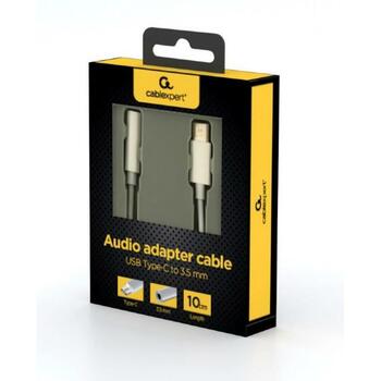 Gembird USB adapteris A-CM-3.5F-01 0.1 m, balts, 1: CDLA USB Type-C (vīriešu)/2: 4-pins 3.5 mm muciņa (sieviešu) (A-CM-3.5F-01)