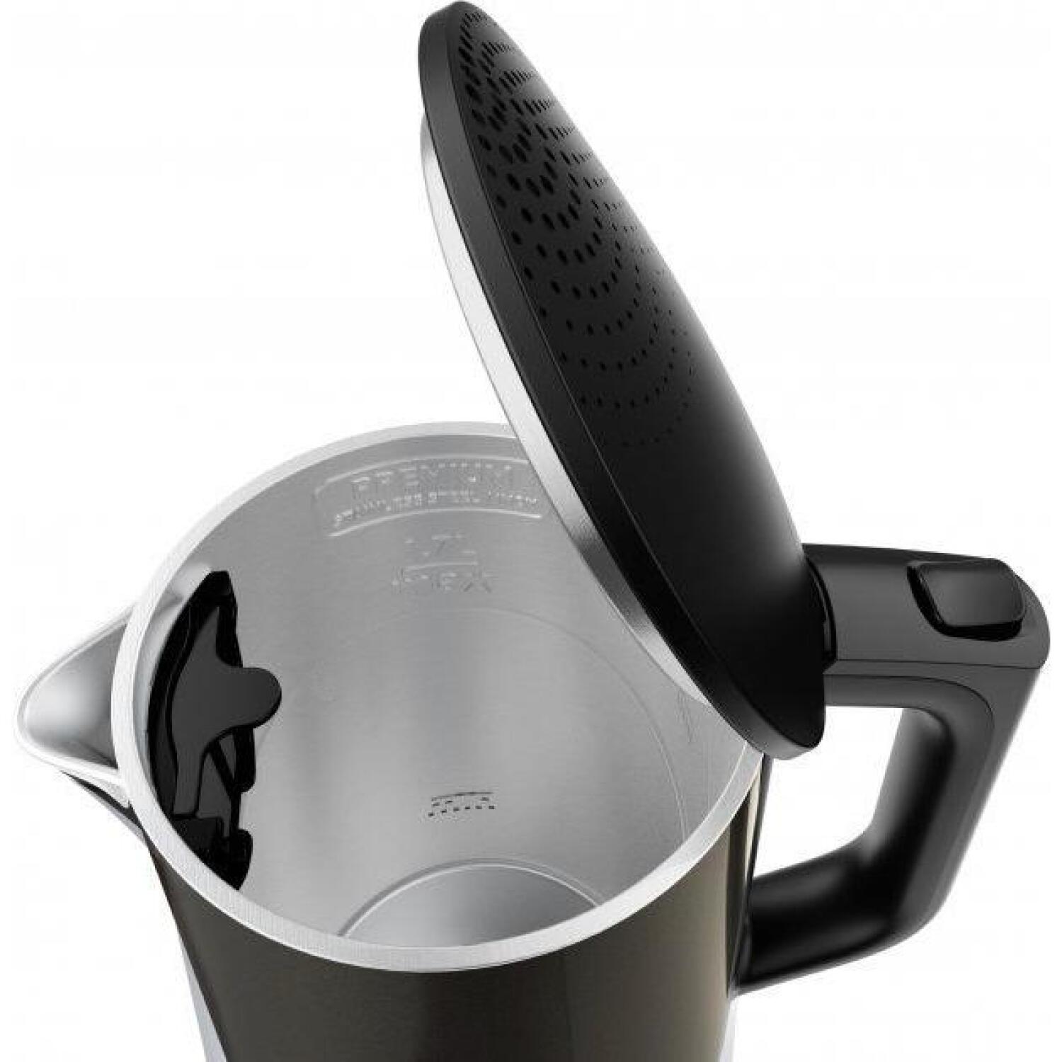 Tefal Цифровой чайник KI831E10, 1,7 л, 1800 Вт, черный, нержавеющая сталь, 360° поворотная база, автоматическое отключение (KI831E)