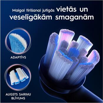 Oral-B nomaināmie zobu birstes uzgaļi iO GentleCare Black 4, 4 gab., pieaugušajiem, ļoti mīksti sari, krāsu maiņas indikators (iO refill GentleCare Black 4)