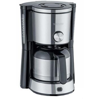Severin KA 4845 фильтровая кофеварка, 8 чашек, 1л, 1000Вт, черный/нержавеющая сталь, автоотключение (KA 4845)