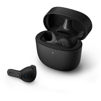 Philips Беспроводные наушники TAT2236 TAT2236BK/00, 18ч, 12мм, 104дБ, IPX4, Bluetooth, 2ч зарядка, встроенный микрофон (TAT2236BK/00)