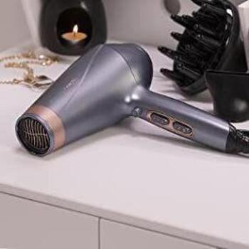 Remington фен для волос AC8820, 2200 Вт, 3 температурных режима, ионизация, насадка-диффузор, серебристый (AC8820)