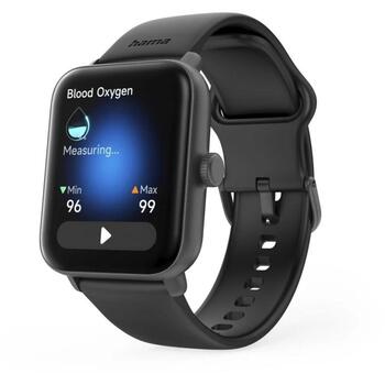 Hama смарт-часы 00178619, 1.65'', IP68, 7 дней, Bluetooth, Android, Apple, черный (00178619)