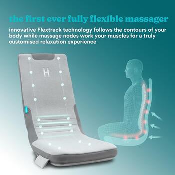 Homedics Masāžas spilvens MCS-512H-EB, 6.4kg, 42cm, 19.5cm, 59.5cm, 3 ātrumi, sildīšana, Flextrack tehnoloģija (MCS-512H-EB)