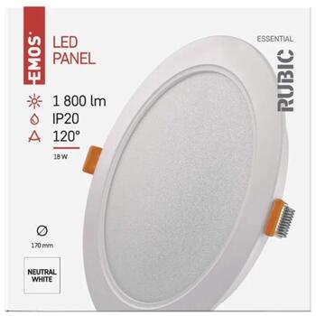 Emos LED светильник RUBIC ZD1442, 18W, 1800lm, 220-240V, 50/60Hz, IP20, 25 000ч, 120°, нейтральный белый (ZD1442)