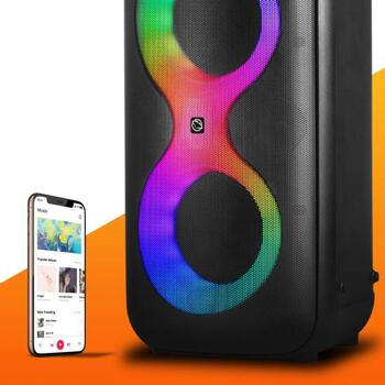 Manta Караоке колонка SPK0401B100, 100 W, Bluetooth, X-BASS, 10 ч воспроизведения, встроенный аккумулятор (SPK0401B100)