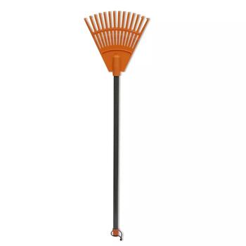 Hortus Маленькие грабли с ручкой 0927011, 20см, 14 зубьев, пластик, оранжевый (0927011)