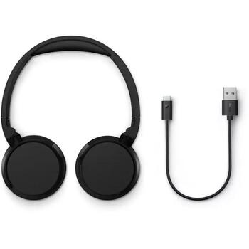 Philips Наушники TAH4209BK/00, 55ч, 32Ω, 112дБ, Bluetooth 5.3, USB-C, складные, динамический бас (TAH4209BK/00)