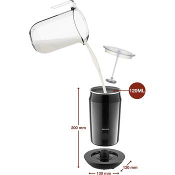 Philips вспениватель молока CA6500/63 500 Вт, 120 Л, без проводов, автоматический, черный, 130 с времени вспенивания, 2 капучино (CA6500/63)