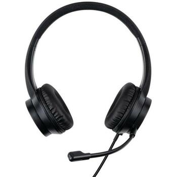 Lindy гарнитура 20439 USB Type-C, 20 - 20000 Гц, 1.95 м кабель, бинауральная, черная, встроенное управление (20439)