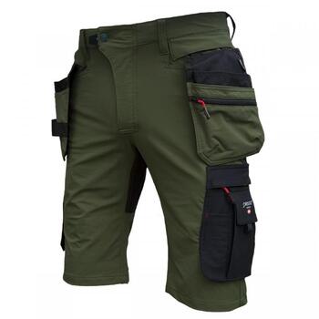 Pesso Darba šorti KS185_OG-60, zaļš, noņemamas CORDURA® kabatas, āmura cilpa, funkcionālas kabatas (KS185_OG-60)