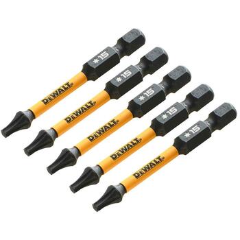 Dewalt бит для отвертки DT7394T-QZ 57mm, T15, 5 шт, торсионный удар, блистер (DT7394T-QZ)