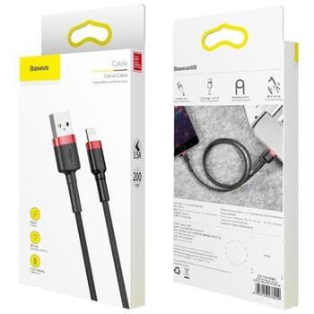 Baseus Cafule USB Lightning кабель CALKLF-C19, 1,5A, 2m, Apple Lightning, USB, нейлоновый плетеный, алюминиевый разъем (CALKLF-C19)