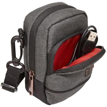 Case Logic Era CECS101 OBSIDIAN, kompakta kameras soma, 109g, 10.9x6.6x19.1cm, melange audums, melna, noņemama plecu siksna (3205278)