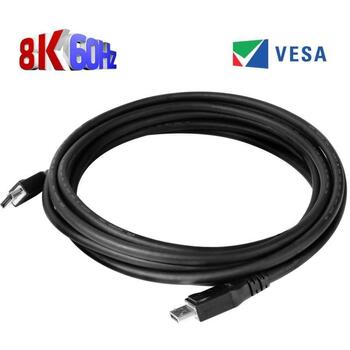 Club3D кабель DisplayPort CAC-1061 5м, 32.4Gbps, 1.4, 28AWG, черный, золотые контакты, защелкивающиеся разъемы (CAC-1061)