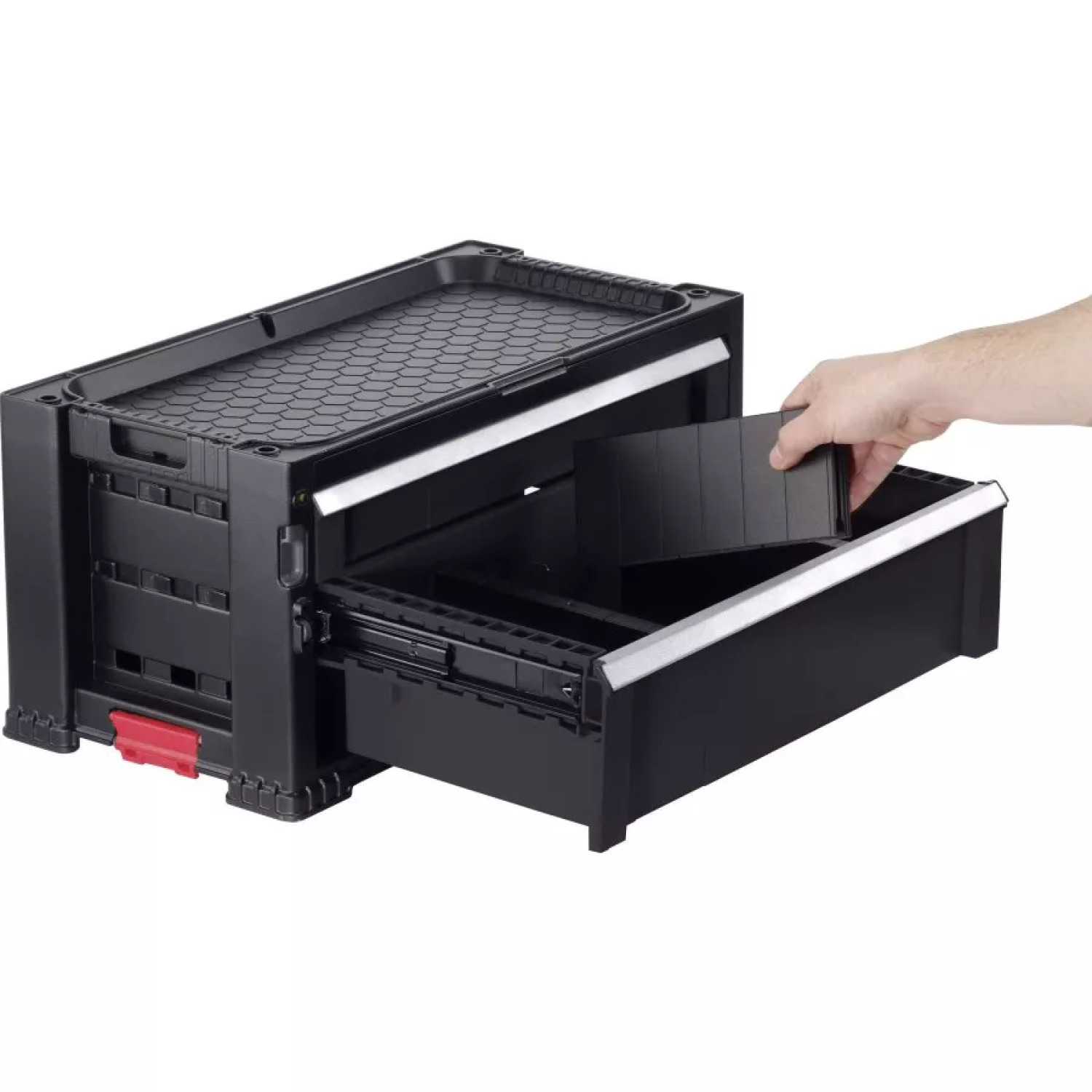 Keter Ящик для инструментов 30199303, 2 ящика, 56,2x28,9x26,2см, центральный замок, ручки (30199303)