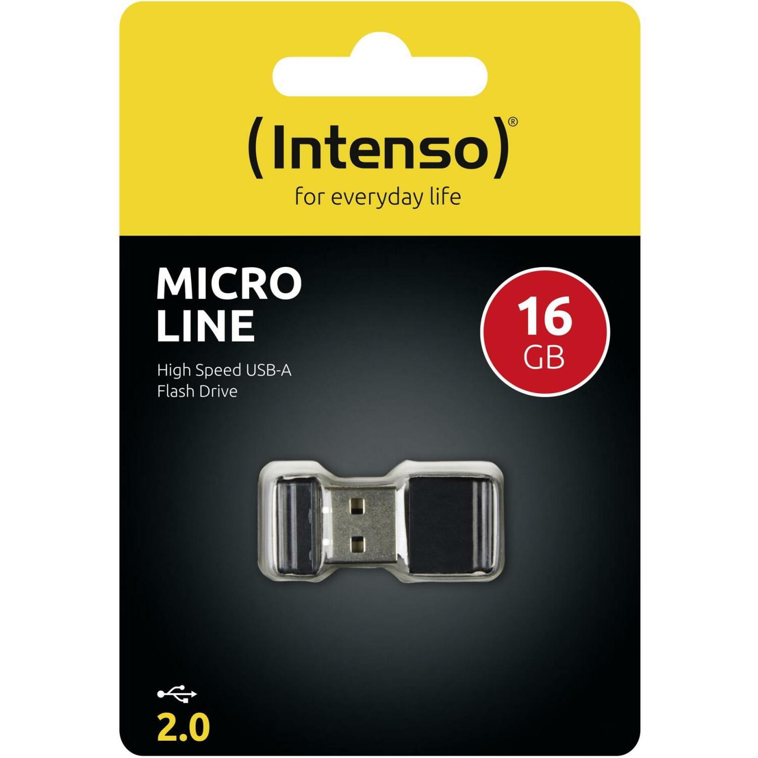 Intenso USB флеш-накопитель 3500470 16 ГБ, USB 2.0, Скорость чтения 16,5 МБ/с, Скорость записи 6,5 МБ/с, Черный, Пластик, Пыле- (3500470)
