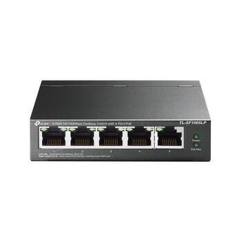 5-Port 10/100Mbps darbvirsmas slēdzis ar 4-Port PoE, TP-Link, TL-SF1005LP, 5× 10/100 Mbps, 4× PoE, 41 W (TL-SF1005LP)