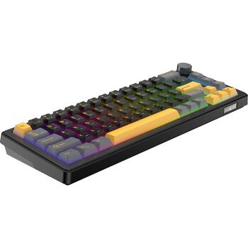 White Shark EXCALIBUR M GK-009151, 67 taustiņu mehāniskā tastatūra, 65%, melna, 4000mAh, Bluetooth, RF 2.4GHz, USB, 1.8m, RGB (EXCALIBUR-M-B-US)