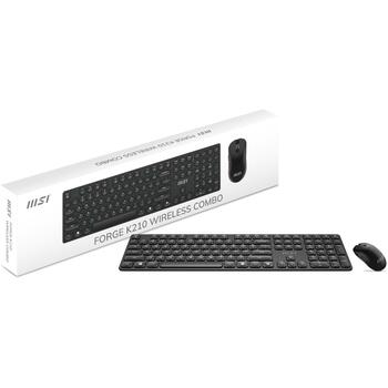 Msi FORGE K210 W COMBO US, 2x, 1600DPI, 120h akumulatora darbības laiks, 30h pele, 6 pogas, USB (FORGE K210 W COMBO US)