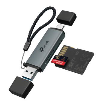 Tp-Link кардридер UA430D, 1*USB 3.0 Type-C, 1*USB 3.0 Type-A, 2TB макс, 200 MB/c, 2 порта, алюминиевый сплав (UA430D)