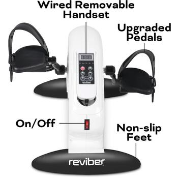 Reviber Motorizēts velotrenažieris RV-BIMI/ER-08, 20W, 5 masāžas režīmi, 12 ātrumi, vadu rokas pults, neslīdošas kājiņas (RV-BIMI/ER-08)