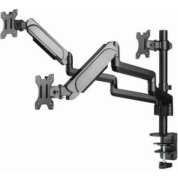 Gembird крепление для LCD монитора MA-DA3-01, 2 руки, 21 кг, 17-27 дюймов, VESA 75x75/100x100, черный (MA-DA3-01)