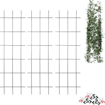 Bioogrod dārza režģis 721424, 150cm, 45cm, 15x20cm, tērauds, melns, 3 vertikāli stieņi, 6 horizontāli stieņi, 4 enkuri (721424)