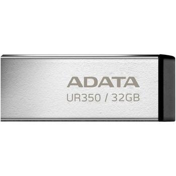 Adata USB флеш-накопитель UR350-32G-RSR/BK 32GB, USB 3.2 Gen 1, скорость чтения 100 MB/s, черный, металл, водо- и ударопрочный (UR350-32G-RSR/BK)