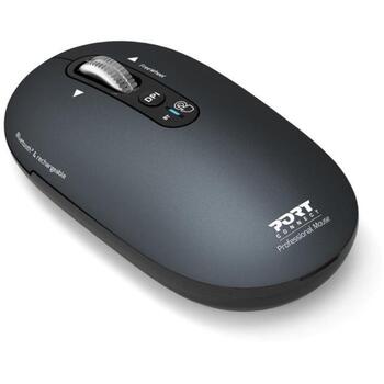 Port Connect PURE MAC 910501, bezvadu optiskā pele, Bluetooth, 1000/1600/2400/3200 DPI, 5 pogas, pelēka (910501)