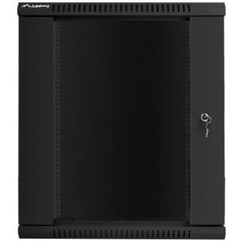Lanberg Sienas statīvs 19'' 15U WF01-6415-10B, 600mm, 450mm, 769mm, 60kg, IP20, stikla durvis, 2 ventilatora atveres (WF01-6415-10B)