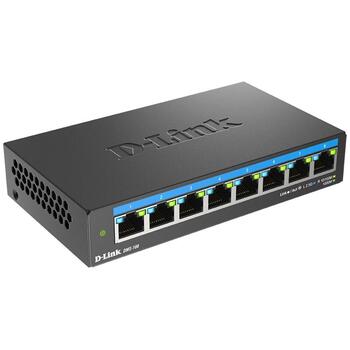 D-Link DMS-108/E galda komutators, 8 porti 2.5G, 40 Gbps, neparvaldams, metala korpuss, bez ventilatora (DMS-108/E)