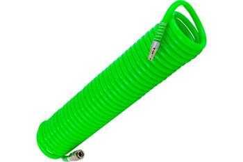 Forsage Spirālveida šļūtene F-1208-10Green, 10 m, 8 mm, 12 mm, poliuretāns, EURO savienojums, 24 bar, -20 °C, +60 °C (F-1208-10Green)