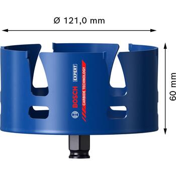 Bosch Construction caurumu zāģis 2608900484, 121mm, Power Change, HEX, karbīds, sausai urbšanai, kokam (2608900484)