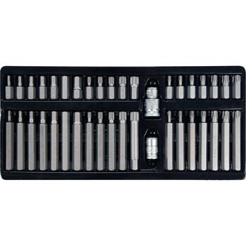 Yato набор бит для отвертки YT-0400, 40 шт, Torx Hex Spline, 58-62 HRC, сталь S2, пескоструйная обработка, шестигранный хвостовик (YT-0400)