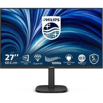 Игровой монитор 27″ QHD 2560×1440 120 Гц 4 мс IPS 2×HDMI USB хаб встроенные динамики 350 кд м² 27B2N3500J/00 Черный Philips (27B2N3500J/00)