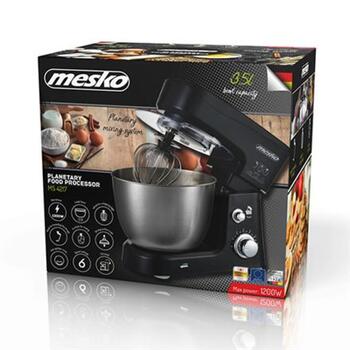 Adler Кухонный комбайн MS 4217, 700 W, 6 скоростей, 3.5 L, Нержавеющая сталь/Черный (MS 4217)