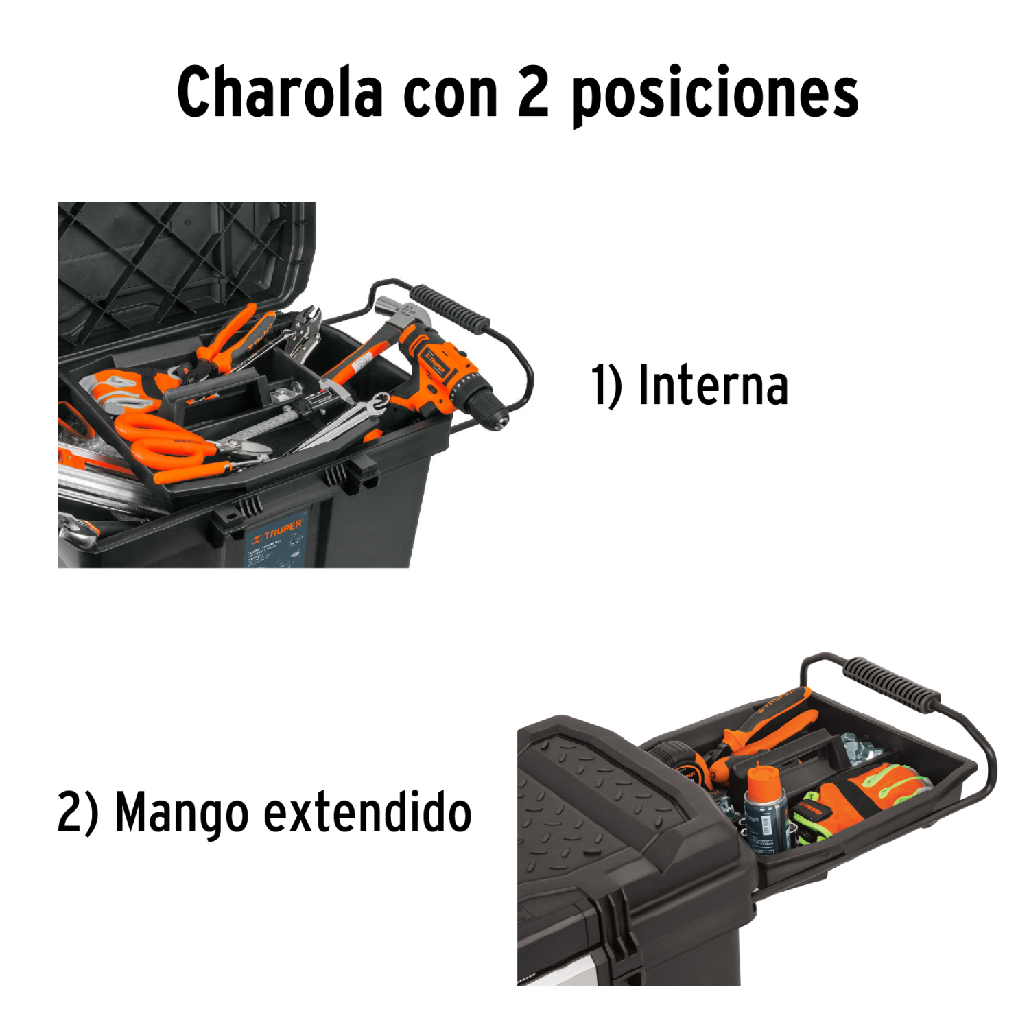 Industriālā plastmasas instrumentu kaste uz riteņiem 57L CHP-23R Truper (CHP-23R)
