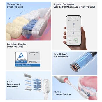 Mova elektriskā zobu birste Fresh Pro sonic ATB15A B Melna (ATB15A B)