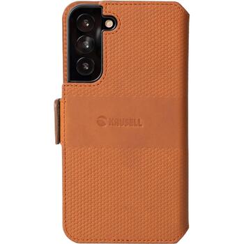 Krusell кожаный кошелек для телефона Samsung Galaxy S22+ 62468, 6.6 дюйма, коричневый, 100% натуральная кожа, магнитная застежка (62468)