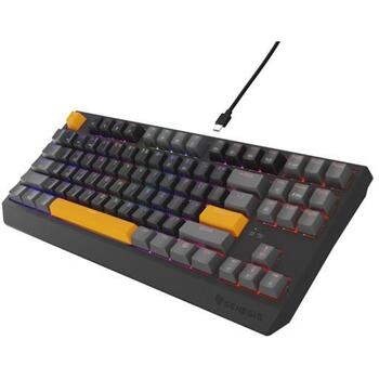 Genesis Thor 230 TKL mehāniskā spēļu tastatūra NKG-2081, 87 taustiņi, Outemu Red, RGB LED, USB Type-C, 3000 mAh, QWERTY, Hot-Swap (NKG-2081)