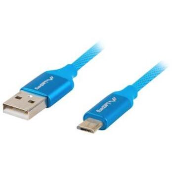 Lanberg USB Micro uz USB-A 2.0 kabelis CA-USBM-20CU-0018-BL, 1.8 m, Zils, QC 3.0 (CA-USBM-20CU-0018-BL)