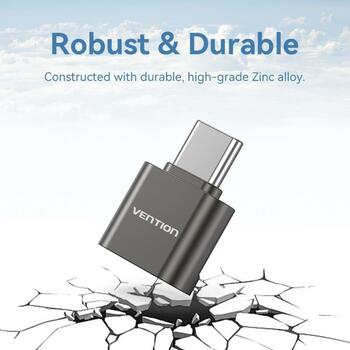 Vention karšu lasītājs CLMH0, USB 2.0 Type-C, 1 slots, 512GB, 480 Mbit/s, pelēks, bez draiveriem, saderīgs ar MacOS, Android, iOS (CLMH0)