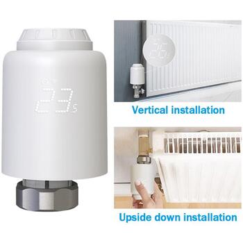 Tellur умный WiFi термостатический радиаторный клапан RVSH1 TLL331441, 5-35°C, 0,1°C точность, LED, WiFi, 2,4 GHz (TLL331441)