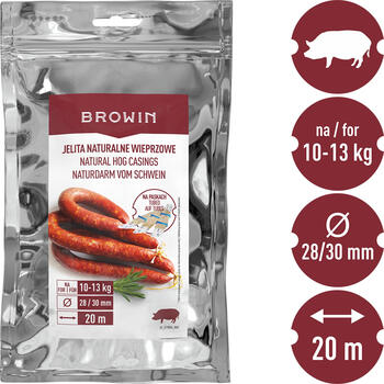 Browin Оболочки для колбас, 310604, 28/30mm, 20m, свиные оболочки, 0.42kg, просты в использовании, безопасны (310604)