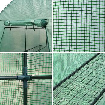 Kompakta un ietilpīga mini siltumnīca ārtelpām un terasēm 155×140×200 cm izturīga PVC plēve ar plauktiem BESK (9079591)