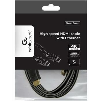 Gembird HDMI-HDMI kabelis 3 m CC-HDMI4L-10, 4K UHD 60 Hz, 10 Gbit/s, zelta kontakts, melns/oranžs (CC-HDMI4L-10)