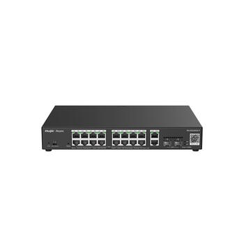 Ruijie Reyee RG-ES220GS-P | 16-портовый Гигабитный PoE+ Коммутатор с 2× Gigabit Аплинк Портами и 2× 1G SFP Портами (270W) и Облачным Управлением — Чёрный Корпус (RG-ES220GS-P)