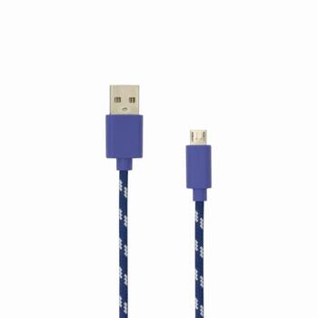 Sbox USB кабель USB-1031BL, 1м, 480 Мбит/с, USB A M, microUSB M, оплетка, синий (USB-1031BL)