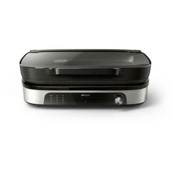 Philips Электрический гриль HD6212/90 2400W, черный, поддон для жира, антипригарное покрытие, копчение (HD6212/90)